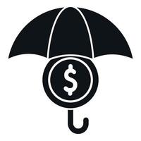 seguro dinheiro guarda-chuva ícone simples vetor. banco finança vetor