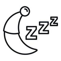 dormindo lua ícone esboço vetor. dormir problema vetor