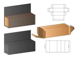 design de modelo cortado de embalagem de caixa. Maquete 3D vetor