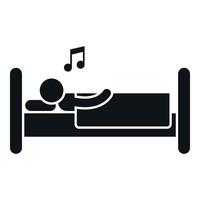 pessoa dormir música ícone simples vetor. insônia problema vetor