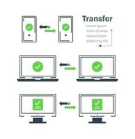 linear fácil Arquivo transferir ou dados backup, conceito do informação ou rede doc migração em caderno tela e eletrônico arquivo armazenamento vetor