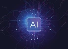 futurista postar Projeto do ai processador, vetor postar para social meios de comunicação postar