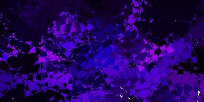 pano de fundo vector roxo, rosa escuro com triângulos, linhas.