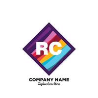 rc inicial logotipo com colorida modelo vetor. vetor