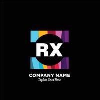 rx inicial logotipo com colorida modelo vetor. vetor