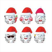 santa claus emoticons com digital seguro caixa desenho animado personagem vetor