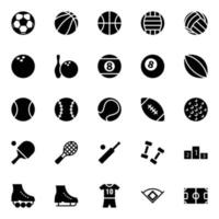 glifo ícones para Esportes. vetor