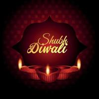 shubh diwali - o festival da luz - cartão comemorativo com ilustração vetorial vetor
