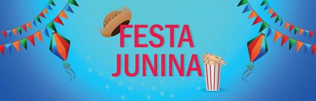 ilustração em vetor de banner ou cabeçalho de convite de festa junina
