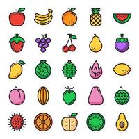 conjunto de ícones de frutas vetor