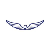 Largo asas vôo pássaro logotipo Projeto vetor