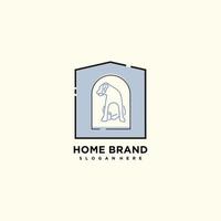 animal casa logotipo Projeto para o negócio vetor
