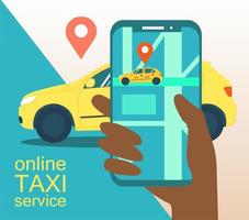 aterrissagem página modelo rede local Táxi serviço, partilha de carros ou renda uma carro. vetor ilustração.