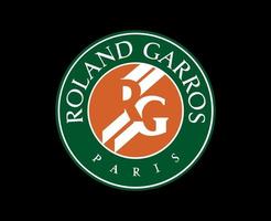 roland garros torneio logotipo símbolo francês aberto tênis campeão Projeto vetor abstrato ilustração com Preto fundo