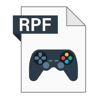 design plano moderno de ícone de arquivo rpf para web vetor