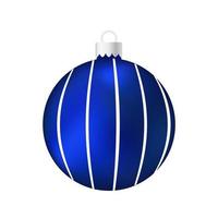 brinquedo de árvore de natal azul ou bola volumétrica e ilustração colorida realista vetor