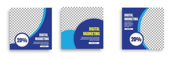 modelo de postagem de mídia social de marketing de negócios digitais vetor