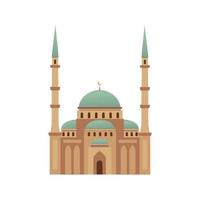 muçulmano mesquita em branco fundo. eid mubarak, Ramadã kareem cumprimento cartão. vetor ilustração