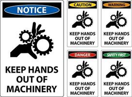 Atenção placa manter mãos Fora do maquinaria vetor