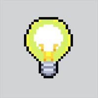 pixel arte ilustração luz lâmpada. pixelizada luz lâmpada ícone. brilhando luz lâmpada ícone pixelizada para a pixel arte jogos e ícone para local na rede Internet e vídeo jogo. velho escola retrô. vetor