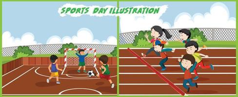 escola Esportes dia ilustração vetor