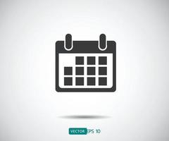 ícone de calendário, logotipo eps plana. ilustração vetorial vetor