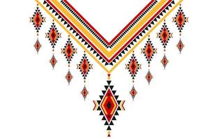 geométrico étnico oriental padronizar tradicional. tribal colar bordado. asteca enfeite imprimir. americano, mexicano estilo. vetor