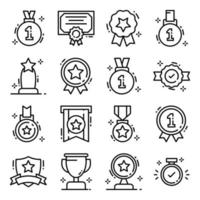 conjunto de ícones de prêmios de esportes e negócios vetor