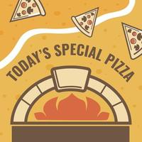 hoje especial pizza dentro pizzaria casa promoção vetor