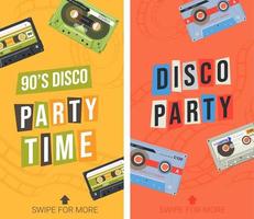 discoteca festa anos 90 retro entretenimento e Diversão bandeira vetor