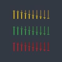 controle deslizante cardápio conjunto com diferente cor dentro pixel arte estilo vetor