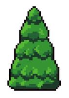 pixel pinho árvore com galhos e galhos vetor
