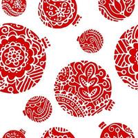 vermelho Natal decoração desatado padronizar. brilhante floral decoração em uma branco fundo. usar para fundo, invólucro papel, capas, tecidos, cartões postais, papelaria. vetor. vetor