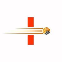 inicial carta Eu voleibol logotipo Projeto placa. voleibol Esportes logótipo vetor