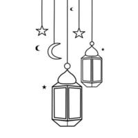 rabisco lanterna linha arte islâmico decoração vetor