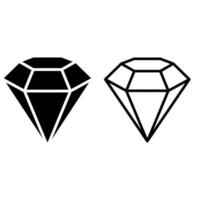 diamante ícones vetor definir. pedra preciosa ilustração placa coleção. jóia símbolo.