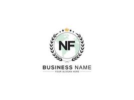 minimalista nf logotipo ícone, luxo coroa e três Estrela nf o negócio logotipo carta Projeto vetor