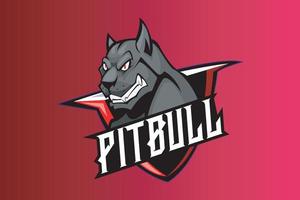 pitbull mascote logotipo para esport equipe ilustração vetor