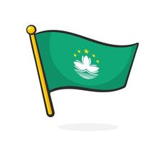 desenho animado ilustração do bandeira do macau em mastro de bandeira vetor