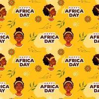 feliz África dia desatado padronizar Projeto com cultura africano tribal figuras decoração dentro modelo mão desenhado desenho animado plano ilustração vetor