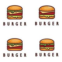hamburguer logotipo ilustração, restaurante emblema, cafeteria, hamburguer e fábrica rótulo, velozes comida, vetor