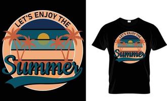 verão, férias, tipografia, surfar camiseta Projeto vetor