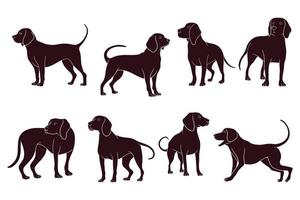 mão desenhados silhueta do beagle cães. vetor ilustração