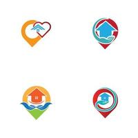 uma casa localização logotipo, casa localização, PIN casa logotipo vetor
