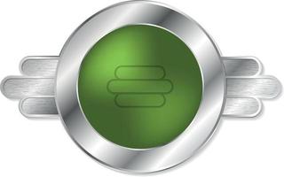 vetor imagem do uma verde botão com cinzento quadro, Armação