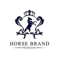 luxo dourado real cavalo rei logotipo Projeto inspiração vetor ilustração