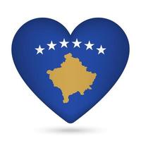 Kosovo bandeira dentro coração forma. vetor ilustração.