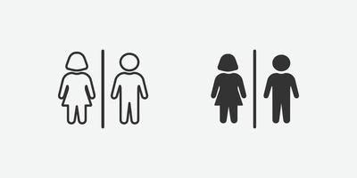ilustração vetorial de wc, símbolo do ícone de banheiro vetor