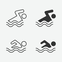 ilustração vetorial de símbolo de ícone de nadador vetor