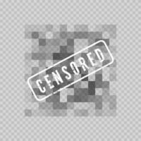 censurado dados. transparente pixels blure área. privado contente. censura cinzento mosaico. vetor ilustração